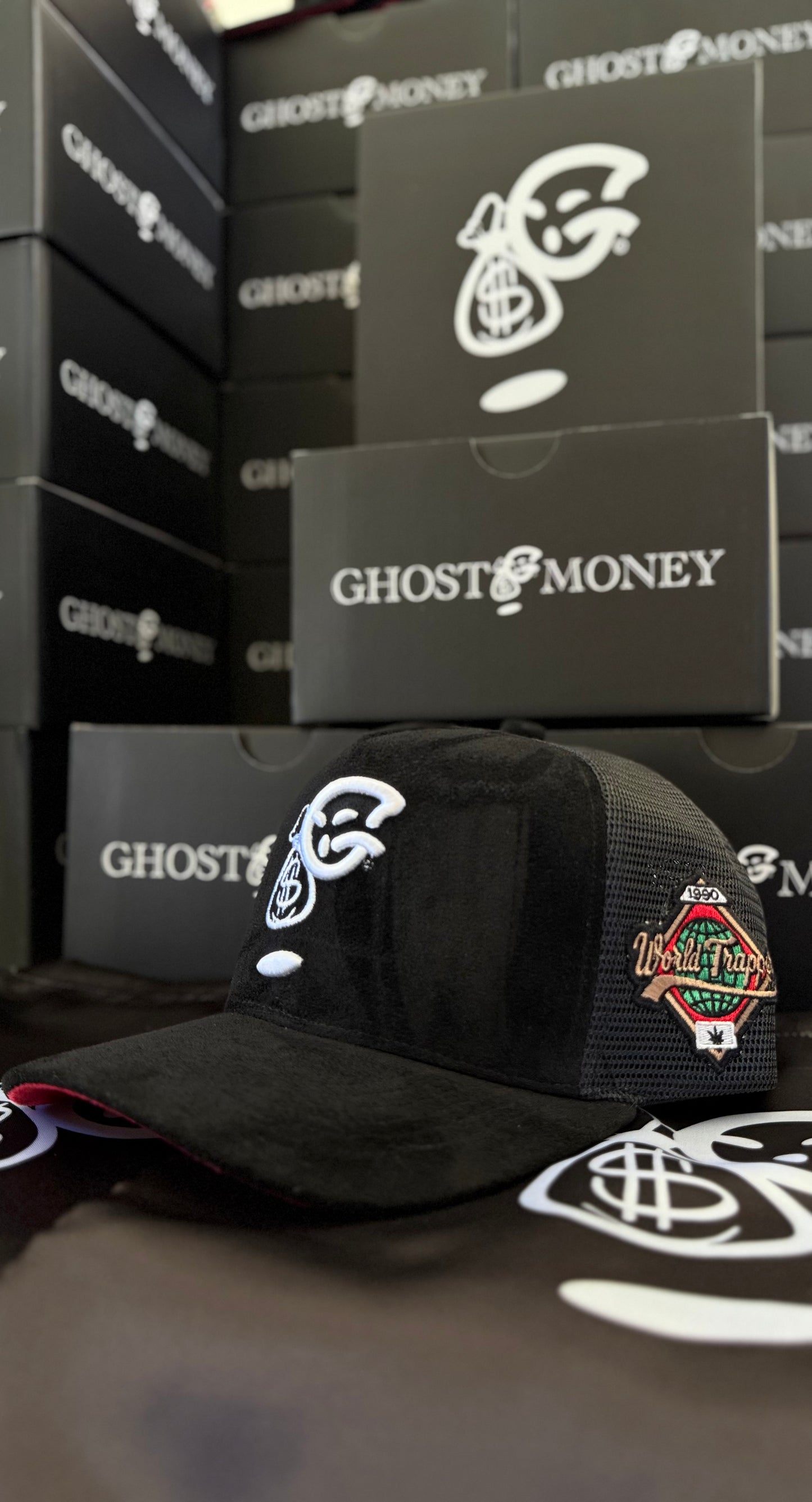 Ghost Money World Trapper Suede Trucker Hat
