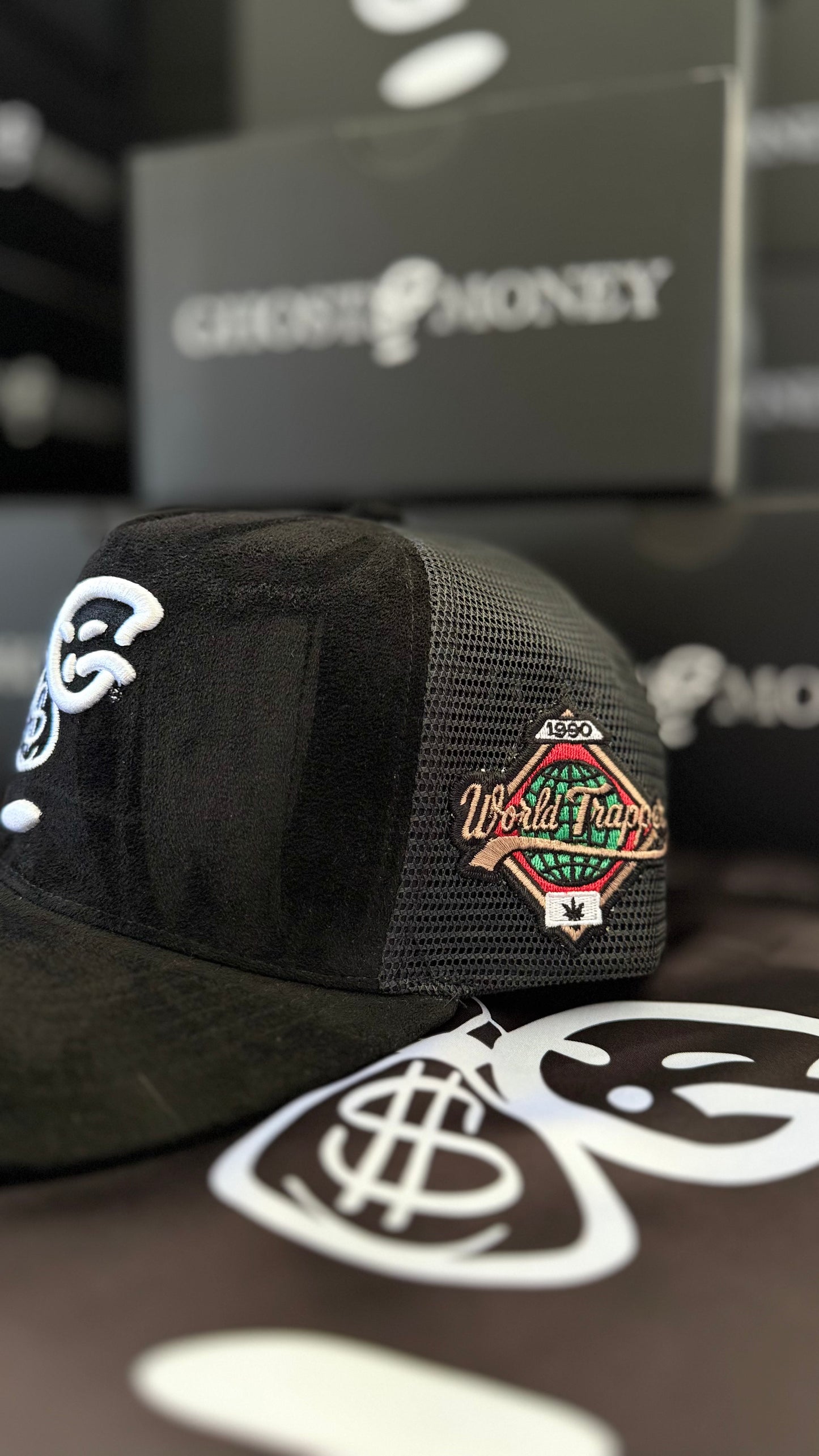 Ghost Money World Trapper Suede Trucker Hat
